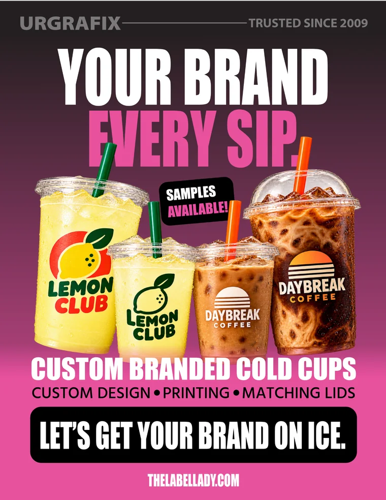 URGrafix custom branded cold cups advertisement