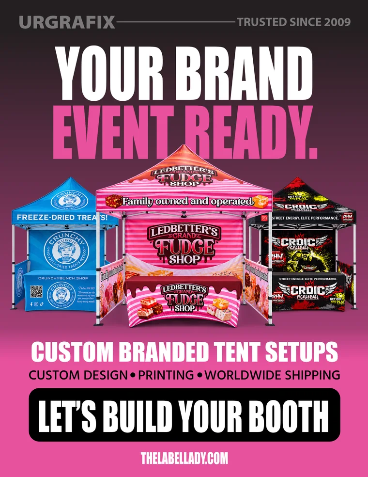URGrafix custom branded vendor tent setups advertisement