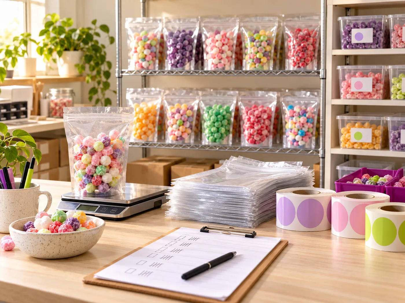 A simple candy inventory and packaging reorder system